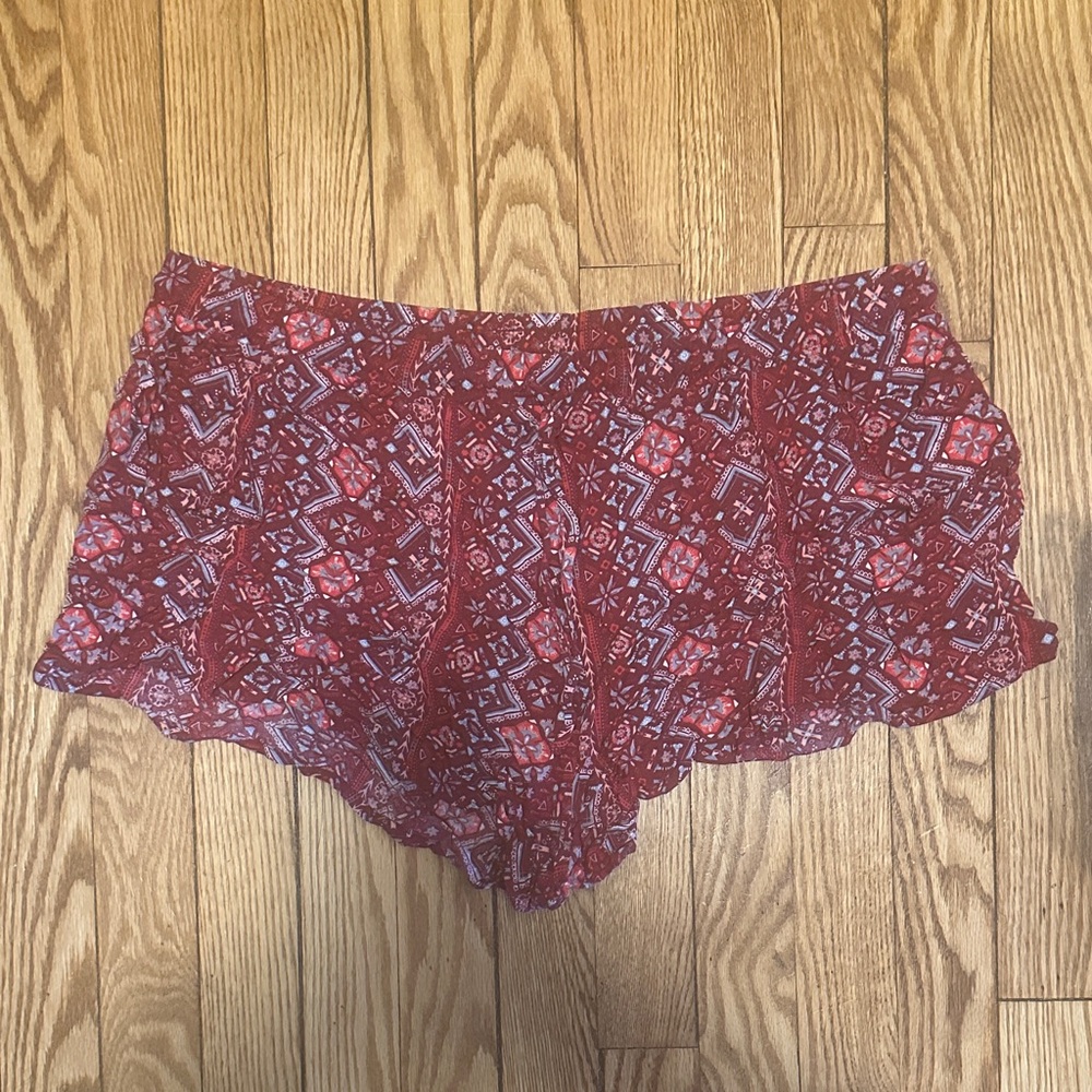 Mudd Red Patterned Women Shorts